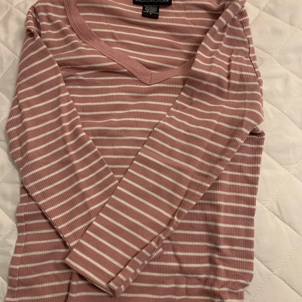 Pink long sleeve crop